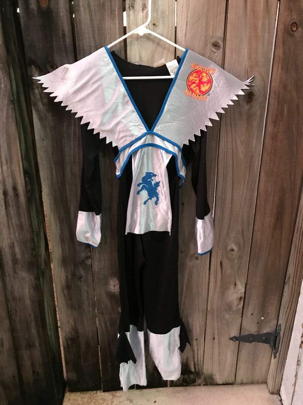Vintage Boys The Shadow Ninjas Ice Wolf Ninja Halloween Costume Black / silver